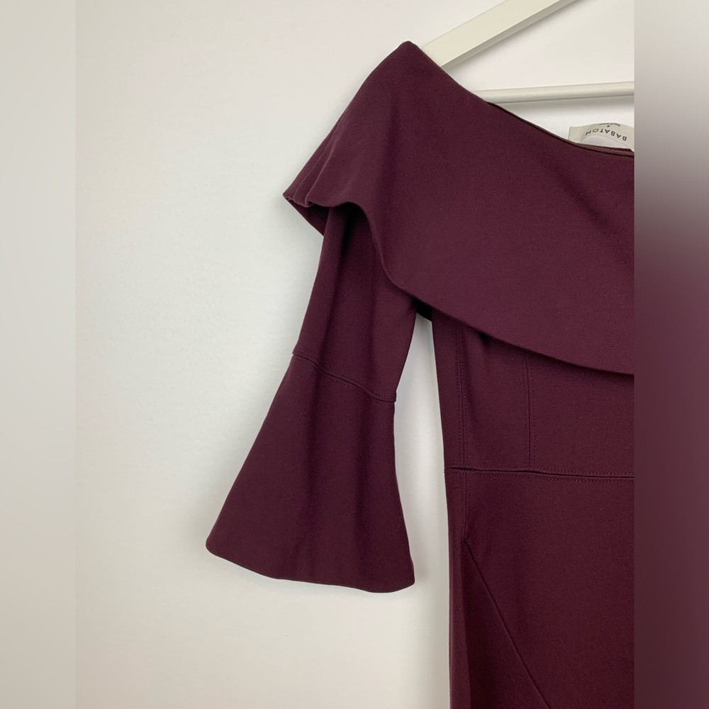 Babaton Giovanni Off The Shoulder Dress Bodycon Plum Purple Size 4 Aritzia - Picture 5 of 10